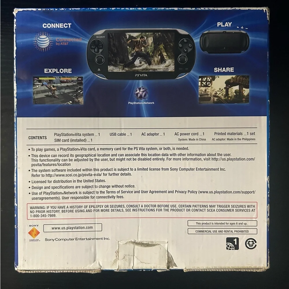 Sony PS Vita No Console Box Only with Manaul AR Cards & inserts only.